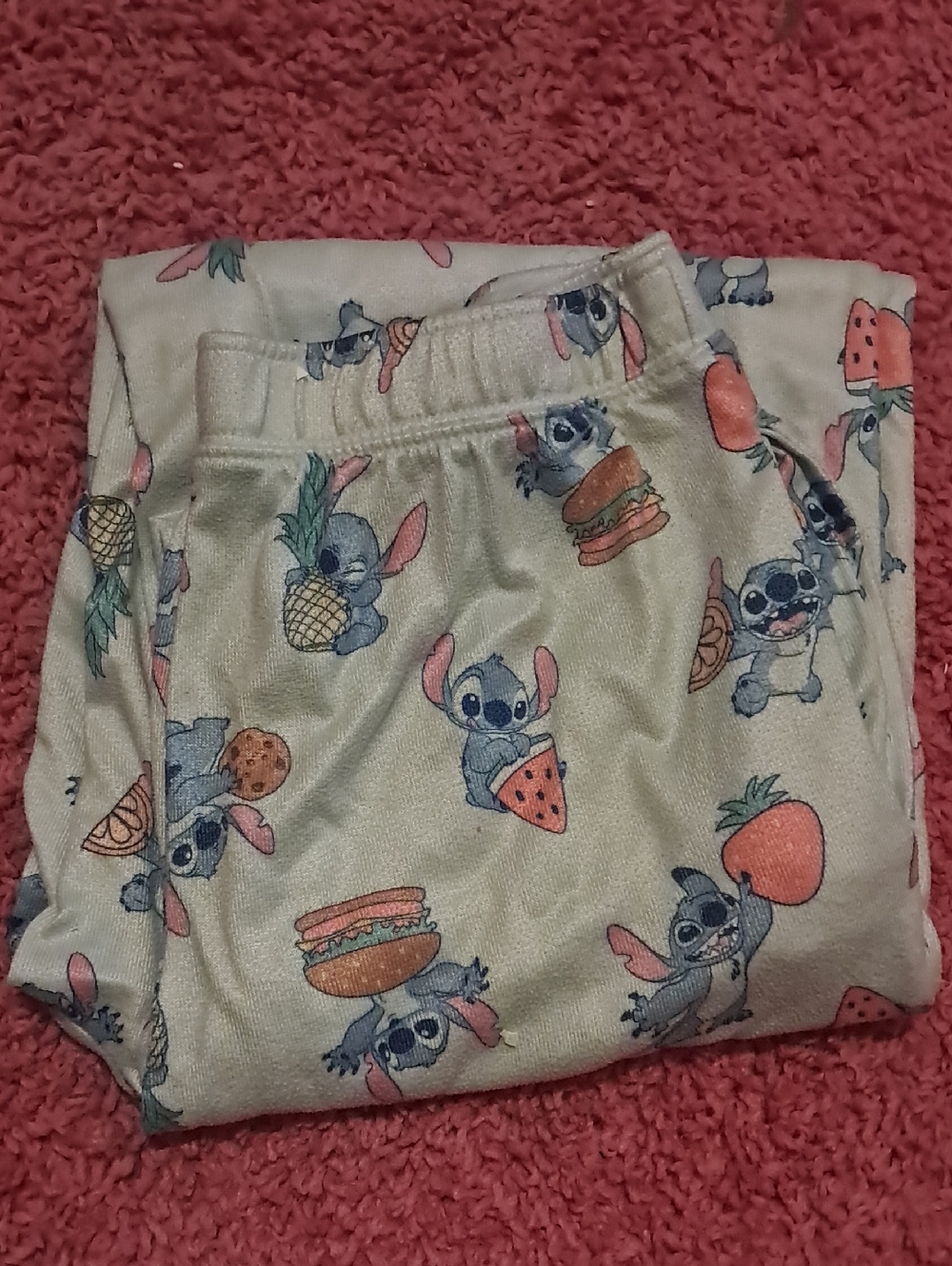 Kids Beige Stitch Print Pajama Bottoms